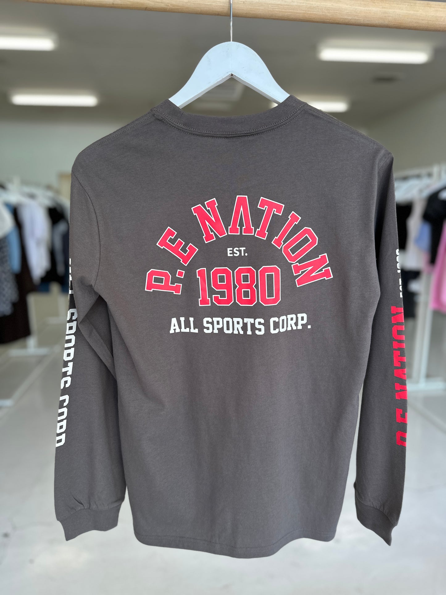 PE Nation Inbound LS Tee Brown