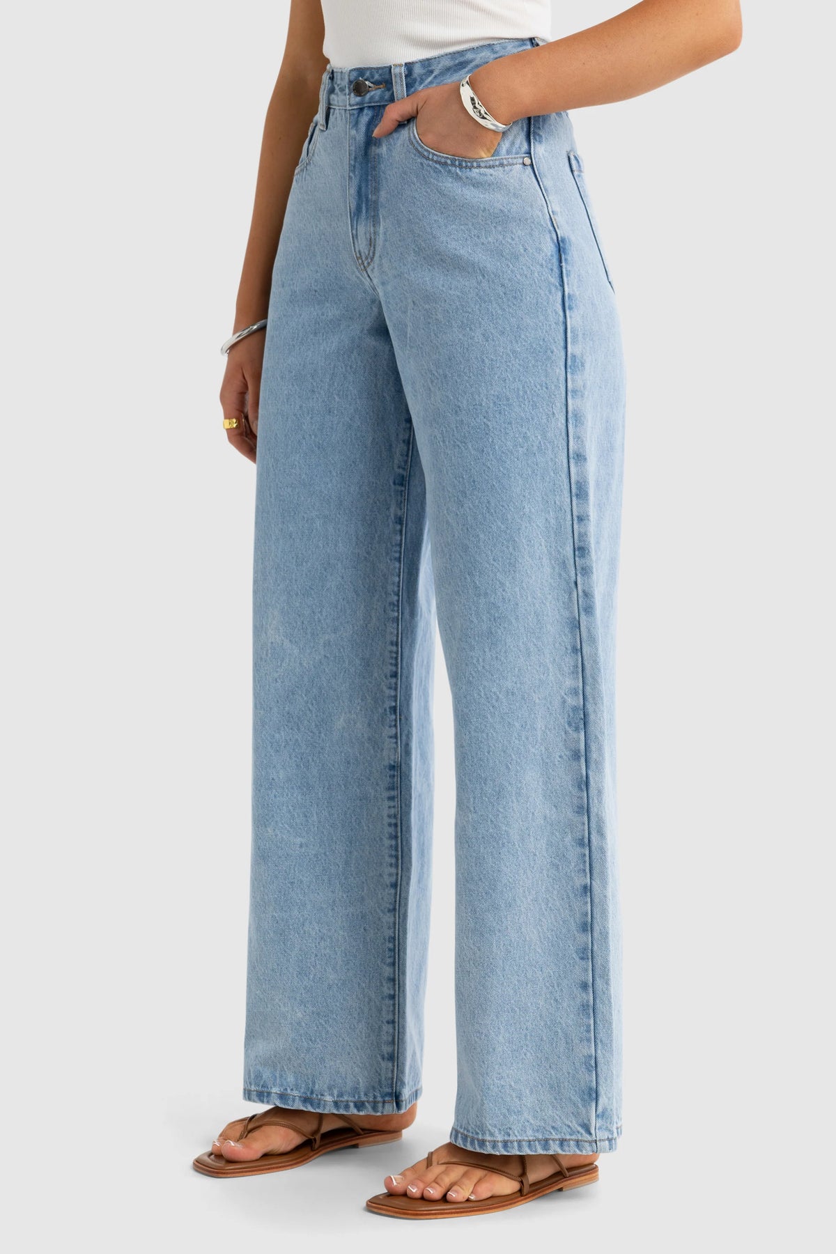 ORTC Willow Wide Leg Jeans Light Blue
