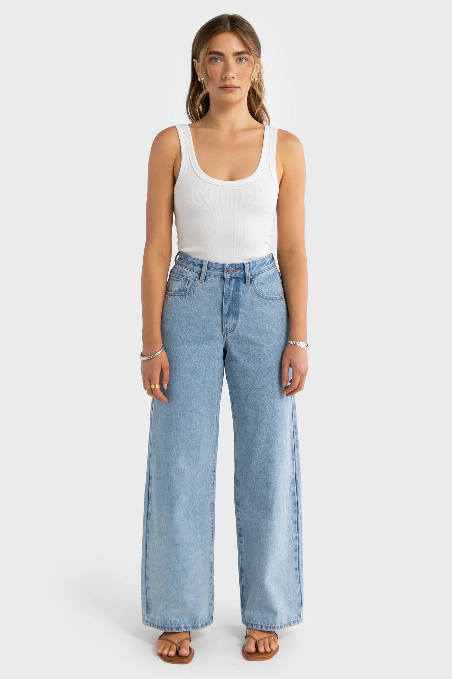 ORTC Willow Wide Leg Jeans Light Blue