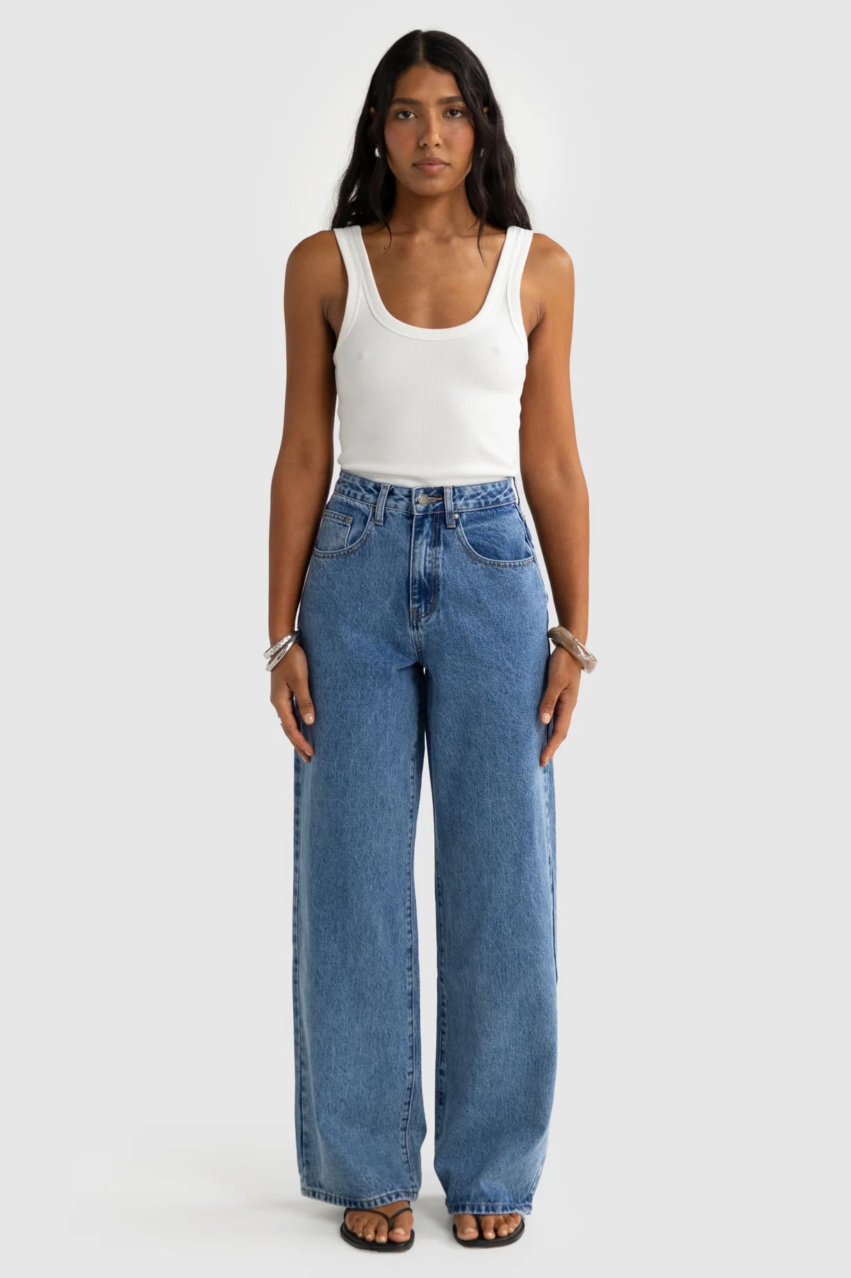 ORTC Willow Wide Leg Jean Mid Blue