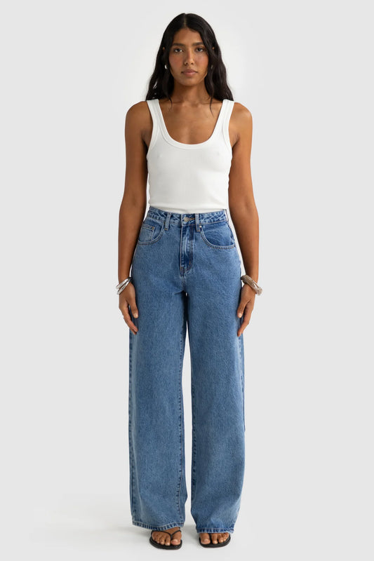 ORTC Willow Wide Leg Jean Mid Blue