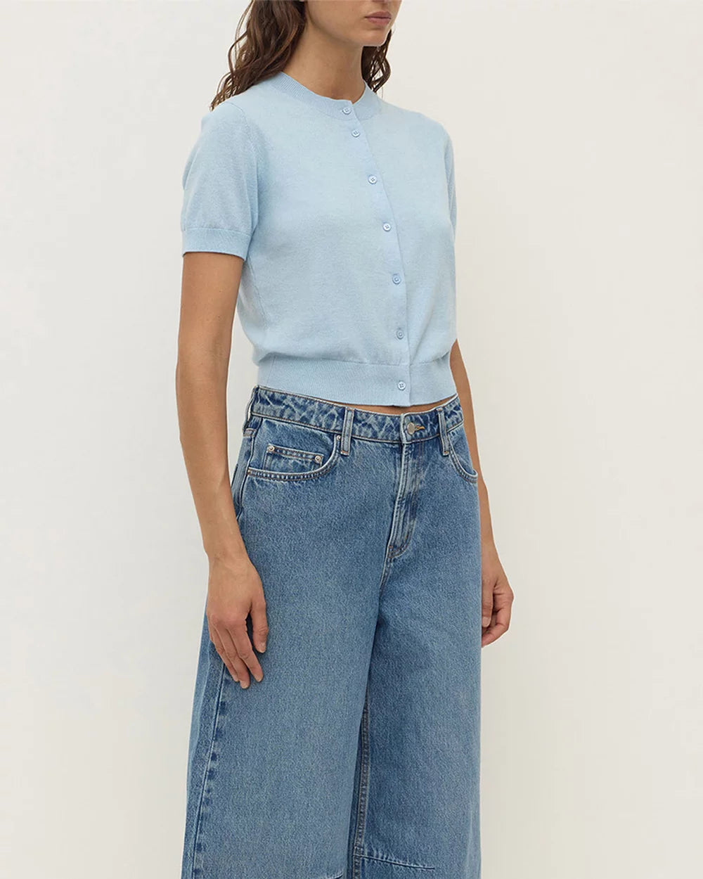 Assembly Label Cotton Cashmere Semra Short Sleeve Cardian