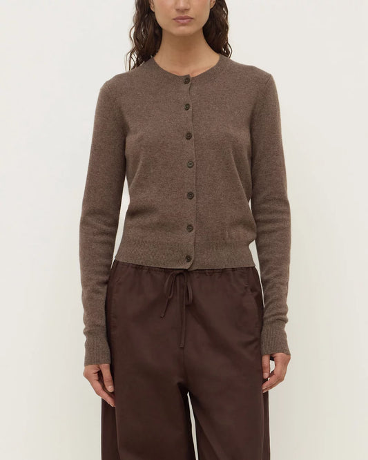Assembly Label Benny Knit Cardigan Cocoa Marle
